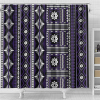Fiji Masi Tapa Pattern Purple Shower Curtain LT01 - Polynesian Pride