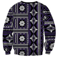 Fiji Masi Tapa Pattern Purple Sweatshirt LT01 - Polynesian Pride