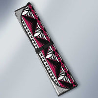 Fiji Masi Tapa Pattern Pink Auto Sun Shade - Polynesian Pride