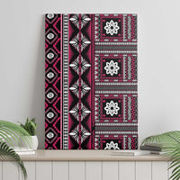 Fiji Masi Tapa Pattern Pink Canvas Wall Art - Polynesian Pride