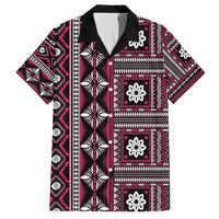 Fiji Masi Tapa Pattern Pink Family Matching Puletasi and Hawaiian Shirt - Polynesian Pride