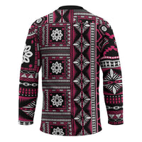 Fiji Masi Tapa Pattern Pink Hockey Jersey LT01 - Polynesian Pride
