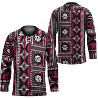 Fiji Masi Tapa Pattern Pink Hockey Jersey - Polynesian Pride
