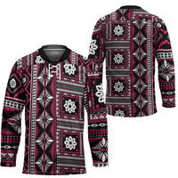Fiji Masi Tapa Pattern Pink Hockey Jersey LT01 - Polynesian Pride