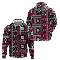 Fiji Masi Tapa Pattern Pink Hoodie - Polynesian Pride