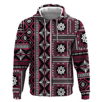 Fiji Masi Tapa Pattern Pink Hoodie - Polynesian Pride
