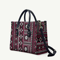 Fiji Masi Tapa Pattern Pink Leather Bag - Polynesian Pride