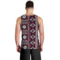 Fiji Masi Tapa Pattern Pink Men Tank Top - Polynesian Pride