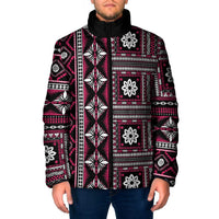 Fiji Masi Tapa Pattern Pink Padded Jacket - Polynesian Pride