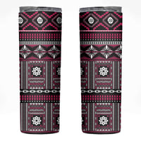 Fiji Masi Tapa Pattern Pink Skinny Tumbler LT01 Pink - Polynesian Pride