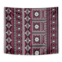 Fiji Masi Tapa Pattern Pink Tapestry - Polynesian Pride