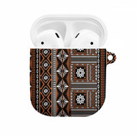 Fiji Masi Tapa Pattern Orange AirPods Case - Polynesian Pride