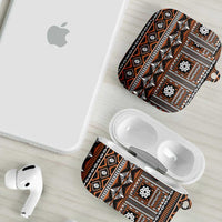 Fiji Masi Tapa Pattern Orange AirPods Case - Polynesian Pride