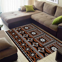 Fiji Masi Tapa Pattern Orange Area Rug - Polynesian Pride