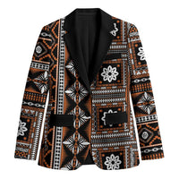 Fiji Masi Tapa Pattern Orange Blazer - Polynesian Pride
