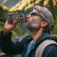 Fiji Masi Tapa Pattern Orange 4 in 1 Can Cooler Tumbler - Polynesian Pride