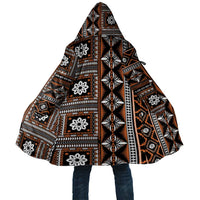 Fiji Masi Tapa Pattern Orange Cloak - Polynesian Pride