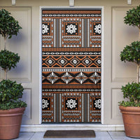 Fiji Masi Tapa Pattern Orange Door Cover - Polynesian Pride