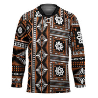 Fiji Masi Tapa Pattern Orange Hockey Jersey LT01 Unisex Orange - Polynesian Pride
