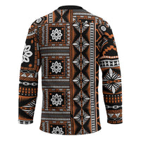 Fiji Masi Tapa Pattern Orange Hockey Jersey LT01 - Polynesian Pride