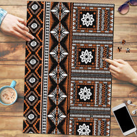 Fiji Masi Tapa Pattern Orange Puzzle - Polynesian Pride