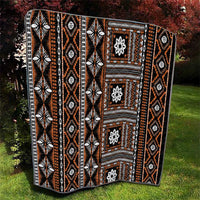 Fiji Masi Tapa Pattern Orange Quilt - Polynesian Pride
