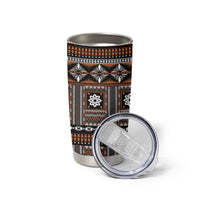 Fiji Masi Tapa Pattern Orange Tumbler Cup - Polynesian Pride