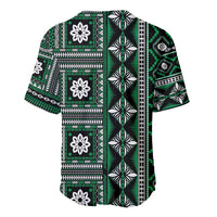 Fiji Masi Tapa Pattern Green Baseball Jersey - Polynesian Pride