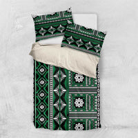 Fiji Masi Tapa Pattern Green Bedding Set - Polynesian Pride