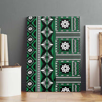 Fiji Masi Tapa Pattern Green Canvas Wall Art - Polynesian Pride
