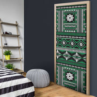 Fiji Masi Tapa Pattern Green Door Cover - Polynesian Pride