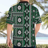 Fiji Masi Tapa Pattern Green Hawaiian Shirt - Polynesian Pride