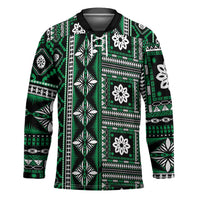 Fiji Masi Tapa Pattern Green Hockey Jersey LT01 Unisex Green - Polynesian Pride