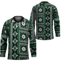 Fiji Masi Tapa Pattern Green Hockey Jersey - Polynesian Pride