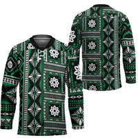 Fiji Masi Tapa Pattern Green Hockey Jersey LT01 - Polynesian Pride