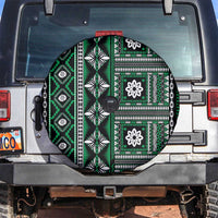 Fiji Masi Tapa Pattern Green Spare Tire Cover - Polynesian Pride