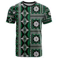 Fiji Masi Tapa Pattern Green T Shirt - Polynesian Pride