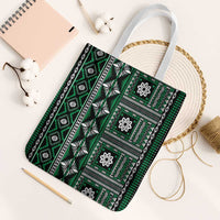 Fiji Masi Tapa Pattern Green Tote Bag - Polynesian Pride