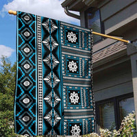 Fiji Masi Tapa Pattern Blue Garden Flag - Polynesian Pride
