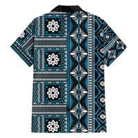 Fiji Masi Tapa Pattern Blue Hawaiian Shirt - Polynesian Pride