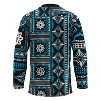 Fiji Masi Tapa Pattern Blue Hockey Jersey LT01 - Polynesian Pride