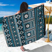 Fiji Masi Tapa Pattern Blue Sarong - Polynesian Pride