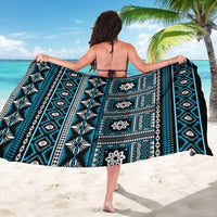 Fiji Masi Tapa Pattern Blue Sarong - Polynesian Pride