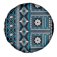 Fiji Masi Tapa Pattern Blue Spare Tire Cover - Polynesian Pride