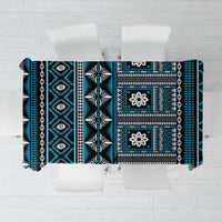 Fiji Masi Tapa Pattern Blue Tablecloth - Polynesian Pride