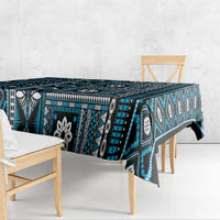 Fiji Masi Tapa Pattern Blue Tablecloth - Polynesian Pride