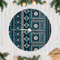 Fiji Masi Tapa Pattern Blue Tree Skirt - Polynesian Pride