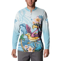Hawaii Flamingo Button Sweatshirt Plumeria Tropical Beach LT01 - Polynesian Pride