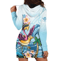 Hawaii Flamingo Hoodie Dress Plumeria Tropical Beach LT01 - Polynesian Pride