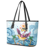 Hawaii Flamingo Leather Tote Bag Plumeria Tropical Beach LT01 - Polynesian Pride